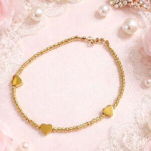 Gold  Plated Heart Ankle Bracelet